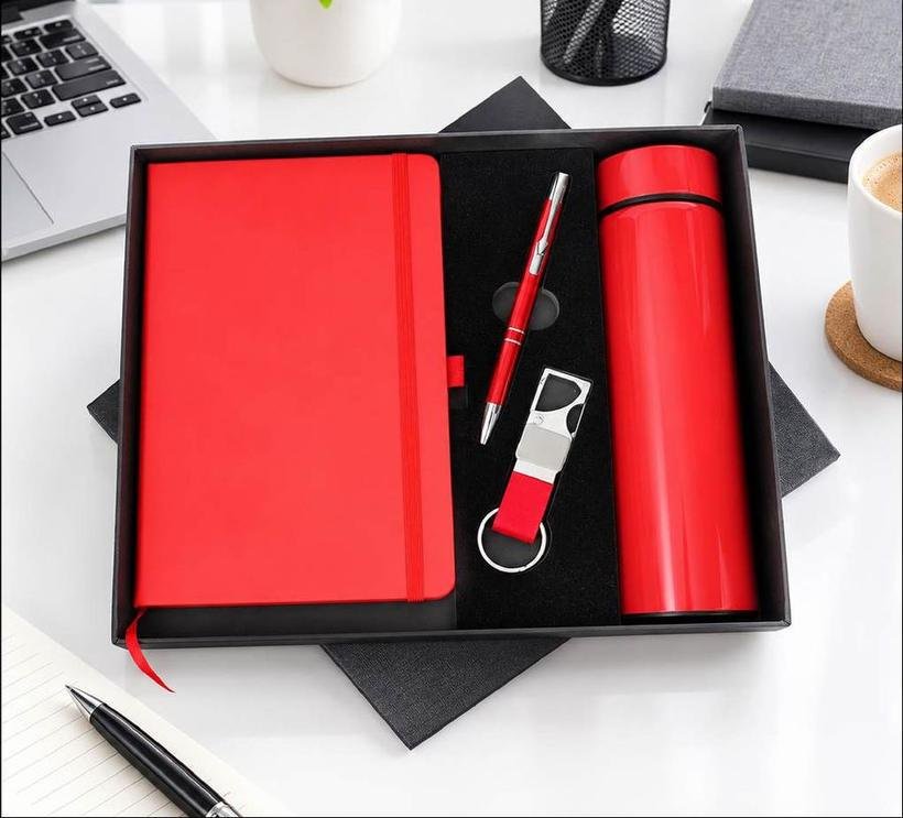 4-in-1 Notebook & Bottle Set in Fancy Box