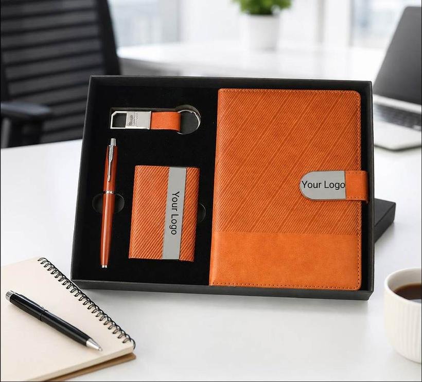 4-in-1 Diamond-Texture Notebook Gift Set