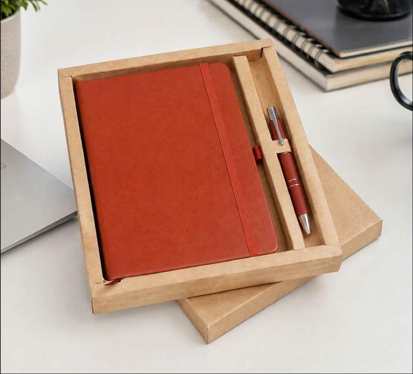 2-in-1 Elastic Notebook & Pen Kraft Set