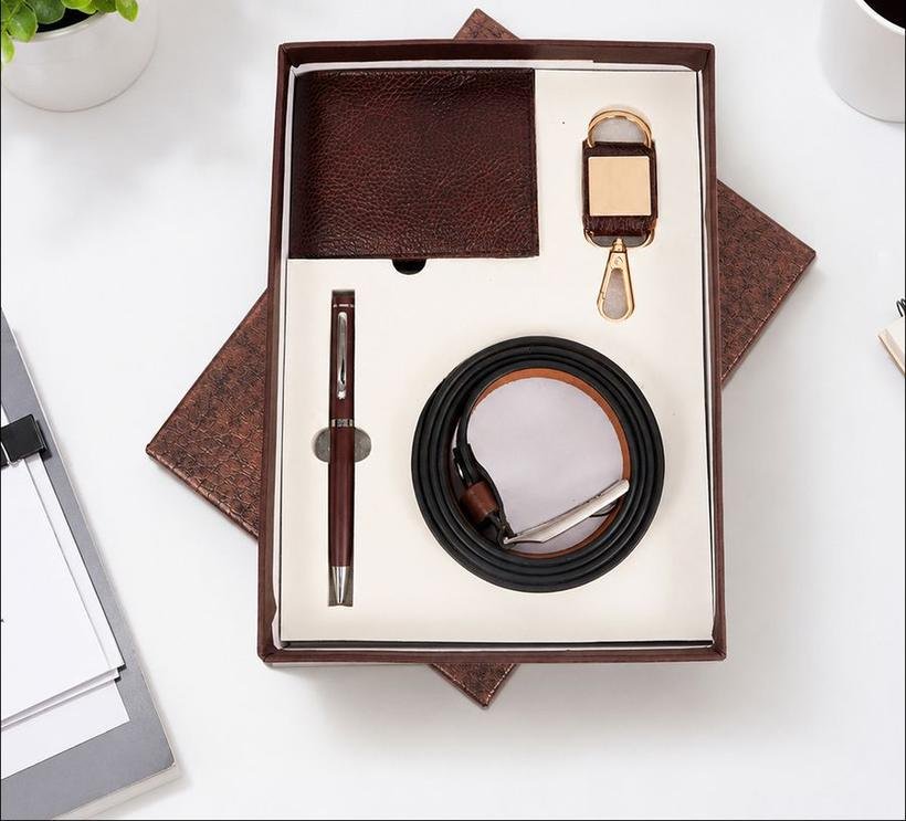 4-in-1 Wallet, Belt, Keychain & Pen Set