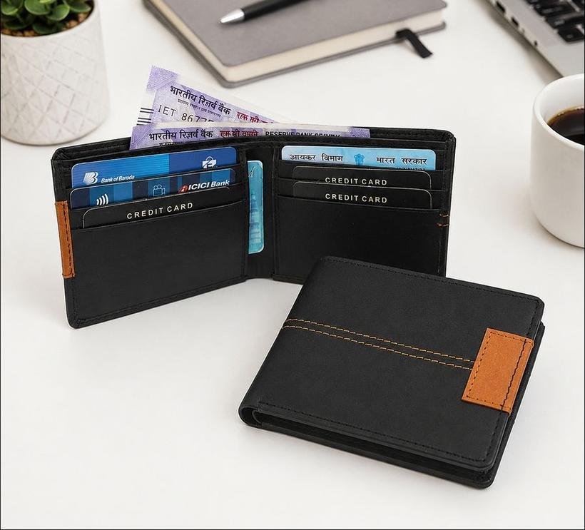 Two-Tone Black & Tan Wallet