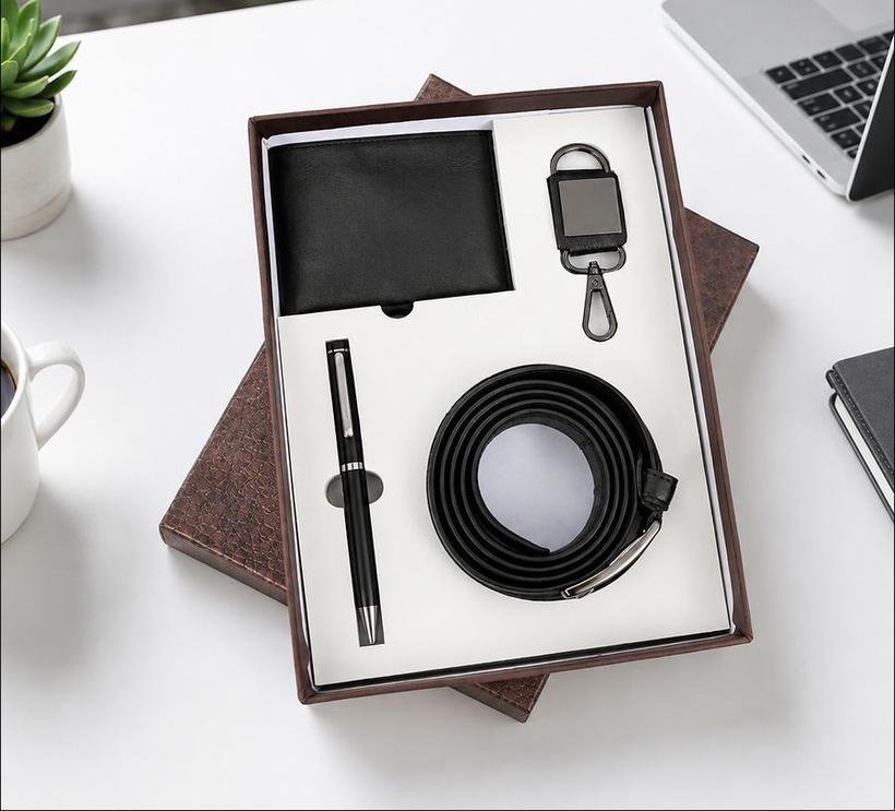 4-in-1 Wallet, Belt, Keychain & Pen Set