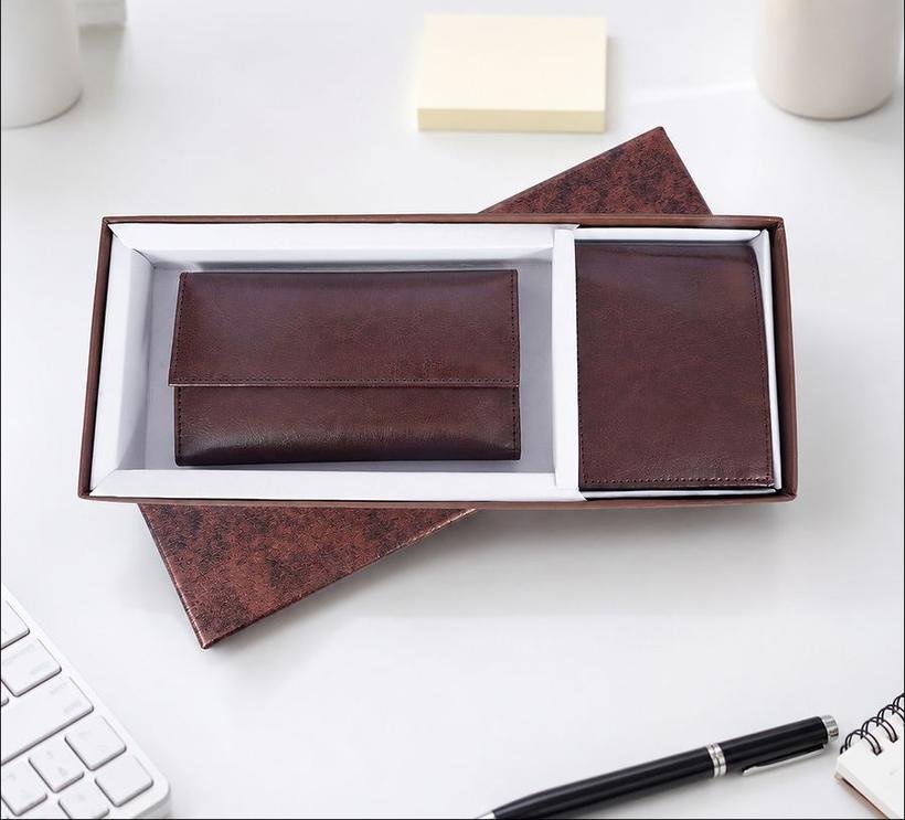 Gents & Ladies Wallet Duo, Brown