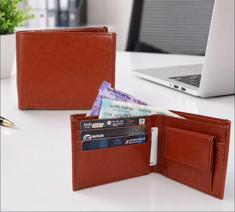 Tan Wallet with Coin Pocket