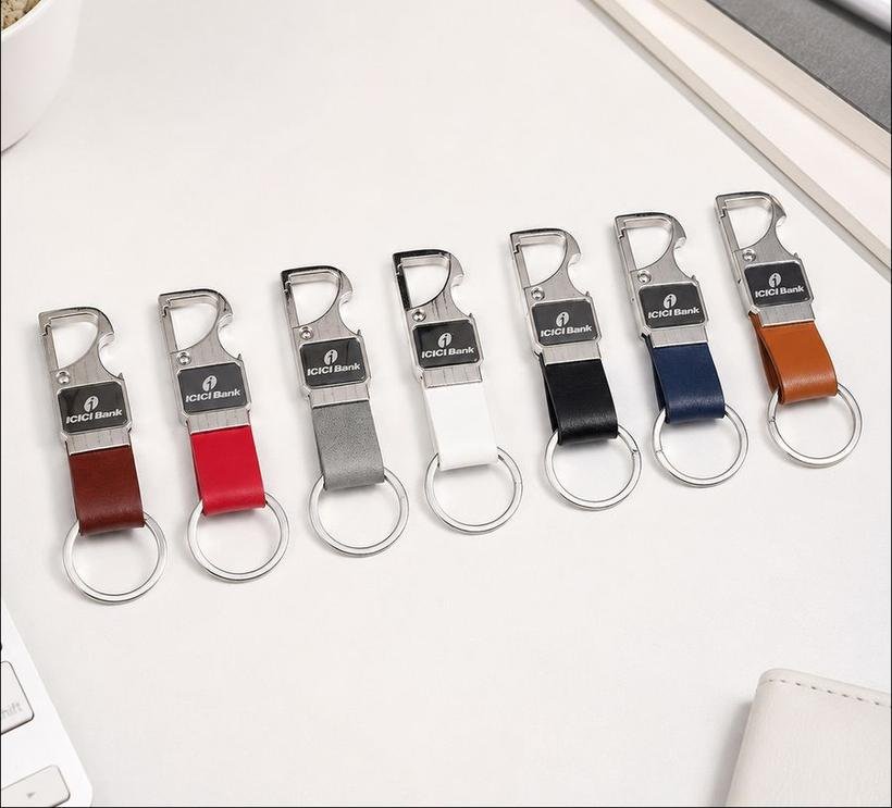 Bottle-Opener Leather Keychain