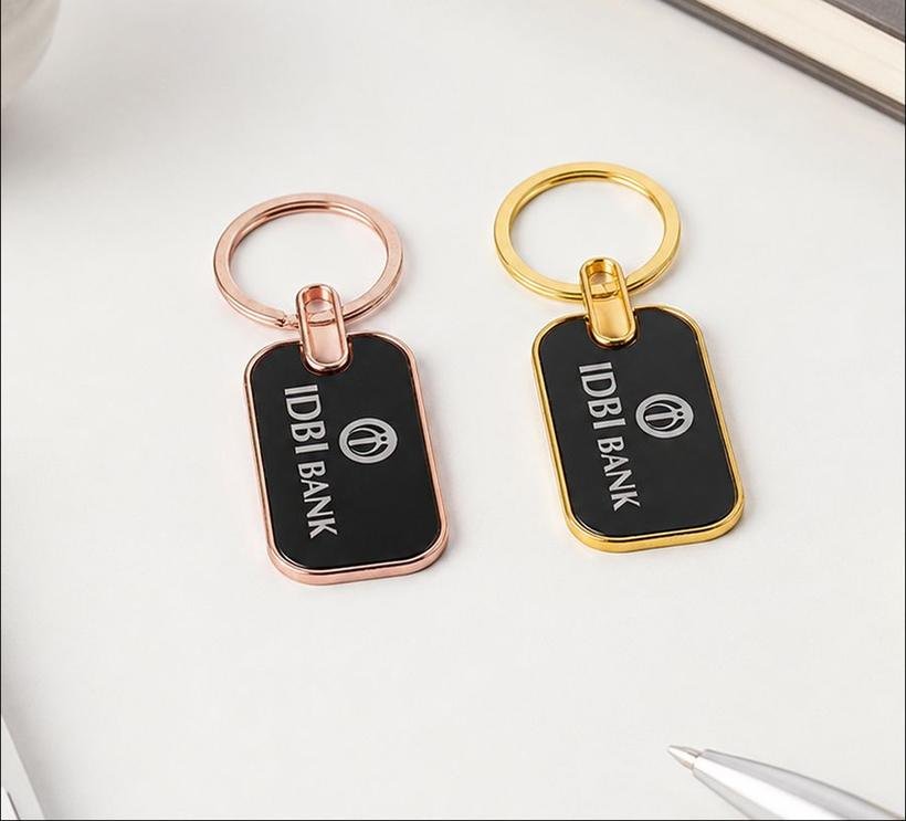 Rose Gold Tag Keychain