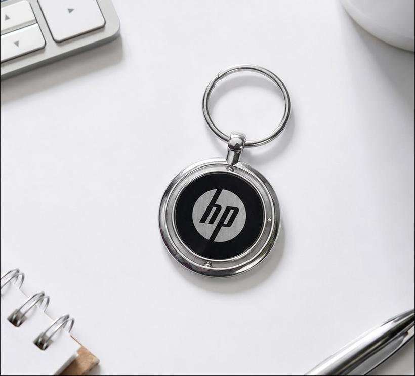 Spinner Round Metal Keychain