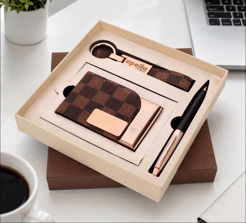 3-in-1 Rose Gold Card Holder Gift Set
