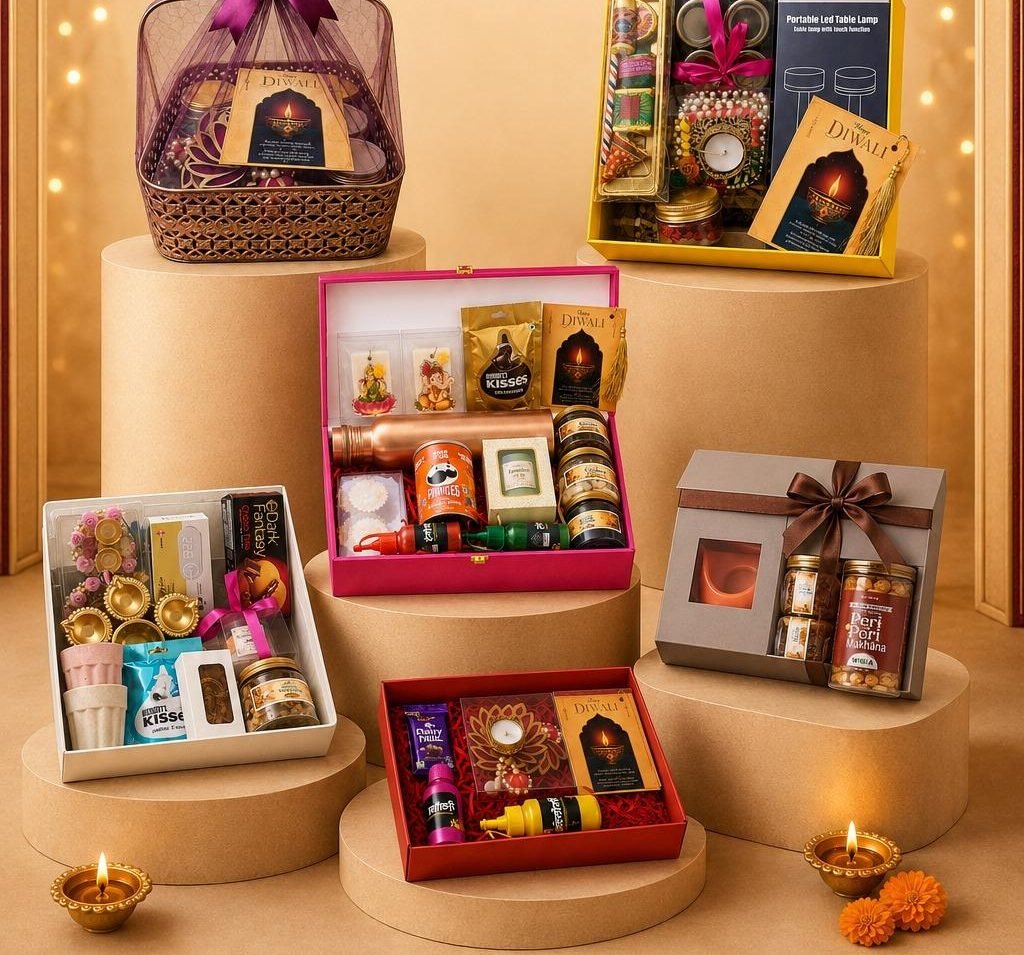 A selection of Diwali gift hampers